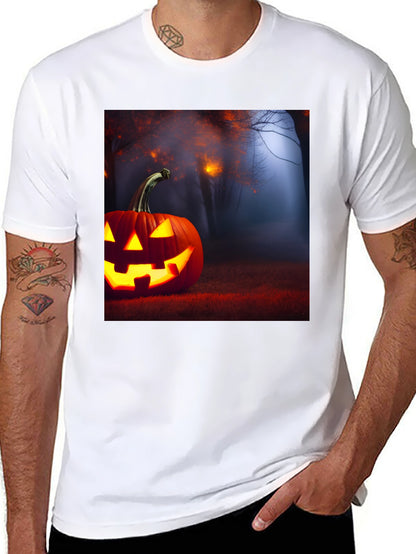 Camiseta Negra con Diseño de Calabaza Halloween