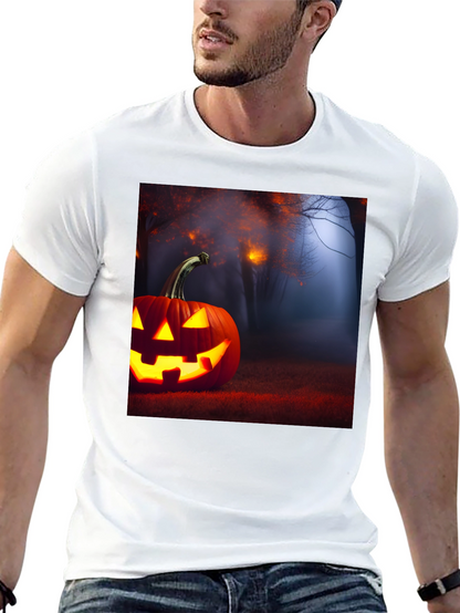 Camiseta Negra con Diseño de Calabaza Halloween