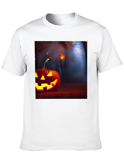 Camiseta Negra con Diseño de Calabaza Halloween