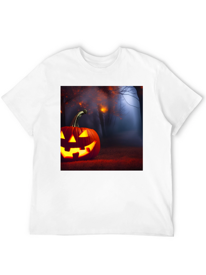 Camiseta Negra con Diseño de Calabaza Halloween
