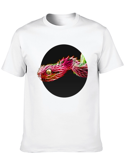 Camiseta Negra con Diseño de Serpiente Neón