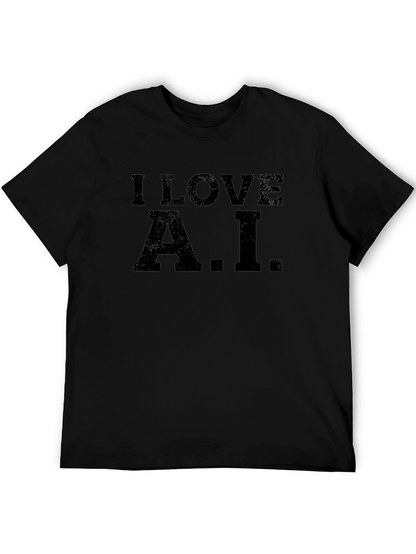 Camiseta Negra I Love A.I. Casual
