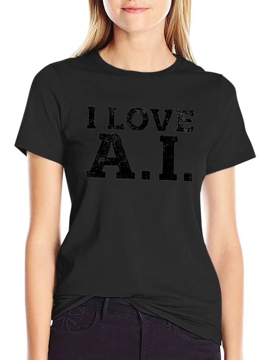 Camiseta Negra I Love A.I. Casual