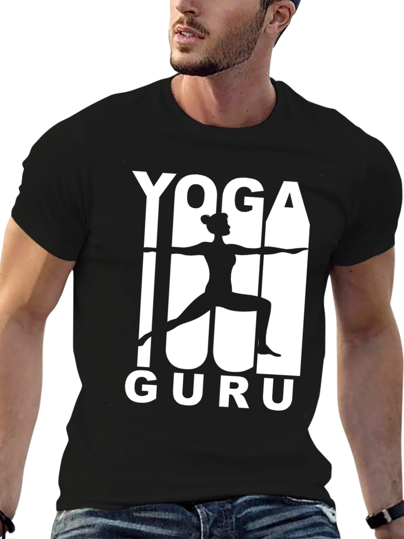 Camiseta Yoga Guru Negra para Hombre