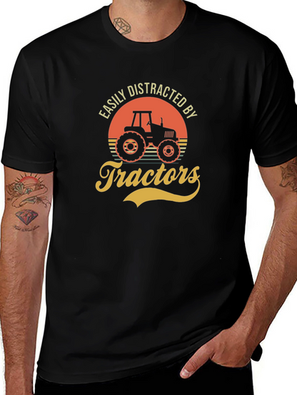 Camiseta Hombre Distraído por Tractores