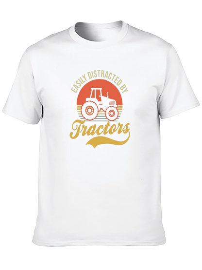 Camiseta Hombre Distraído por Tractores