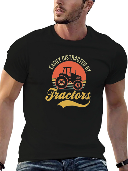 Camiseta Hombre Distraído por Tractores