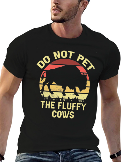 Camiseta Negra: No Acariciar Vacas Peludas