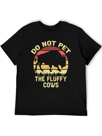 Camiseta Negra: No Acariciar Vacas Peludas