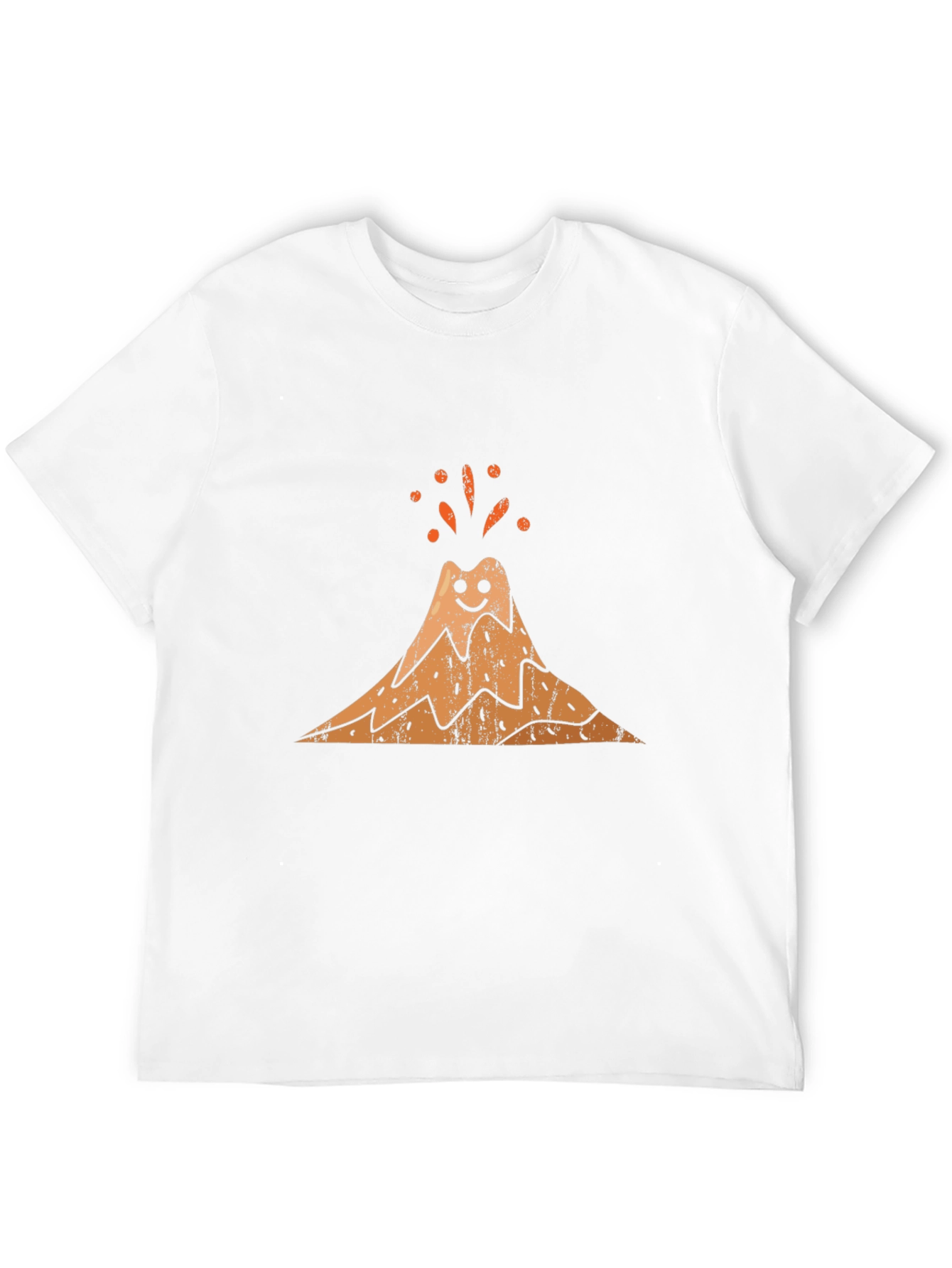 Camiseta Negra con Diseño de Volcán Sonriente