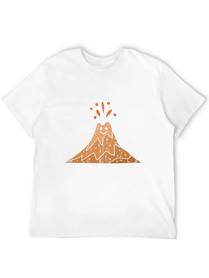 Camiseta Negra con Diseño de Volcán Sonriente