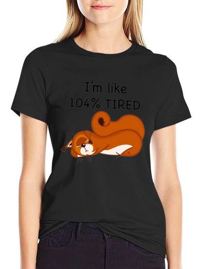 Camiseta Negra: Ardilla Cansada al 104%