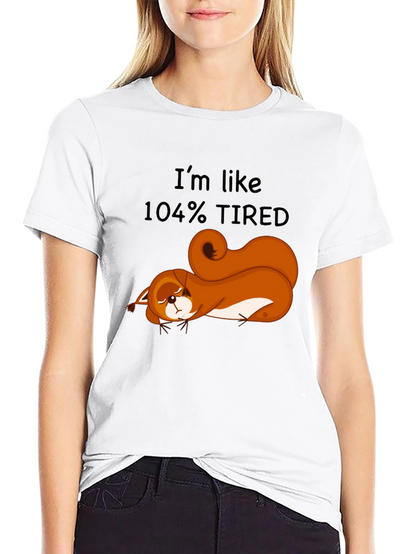 Camiseta Negra: Ardilla Cansada al 104%
