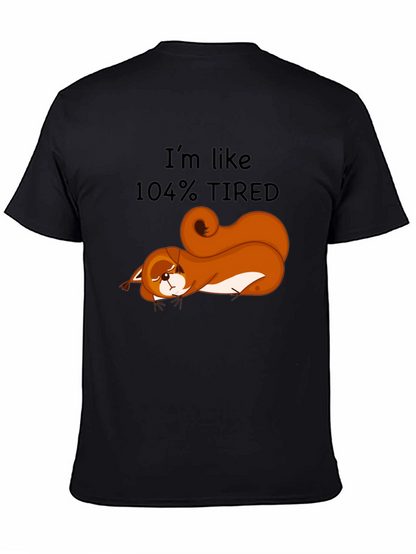 Camiseta Negra: Ardilla Cansada al 104%