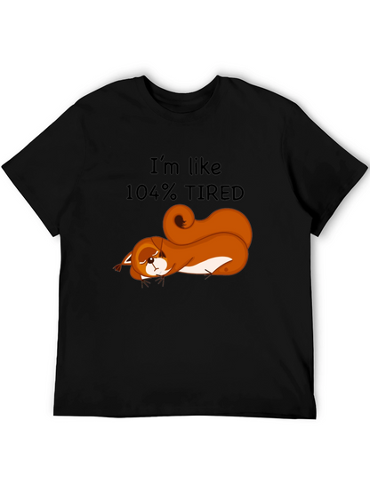 Camiseta Negra: Ardilla Cansada al 104%