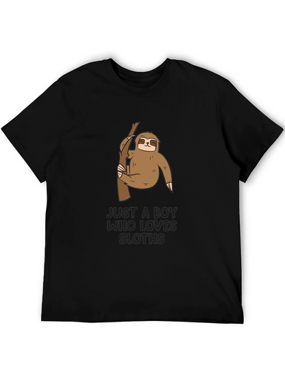 Camiseta Negra con Diseño de Oso Perezoso para Niños