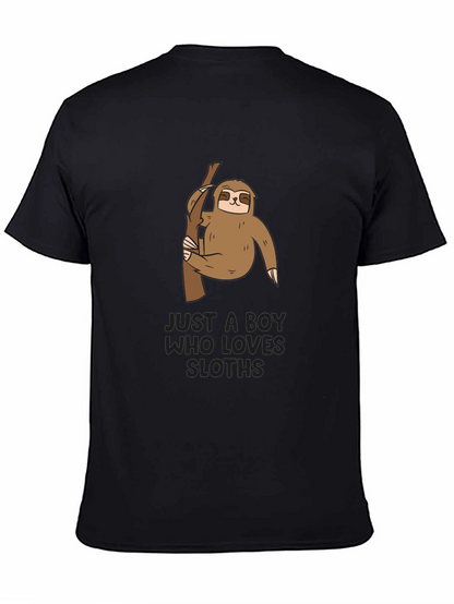 Camiseta Negra con Diseño de Oso Perezoso para Niños