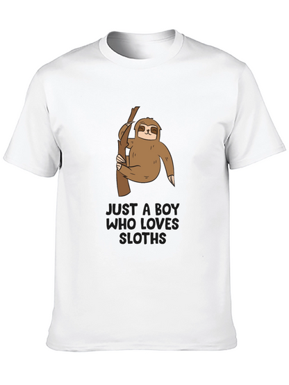 Camiseta Negra con Diseño de Oso Perezoso para Niños