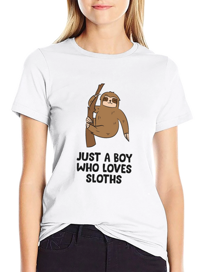 Camiseta Negra con Diseño de Oso Perezoso para Niños