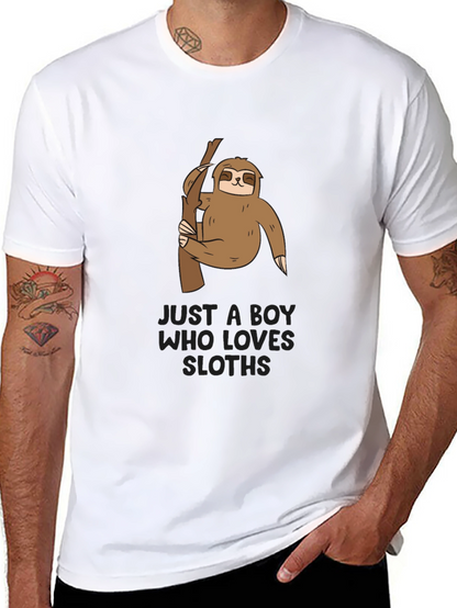 Camiseta Negra con Diseño de Oso Perezoso para Niños