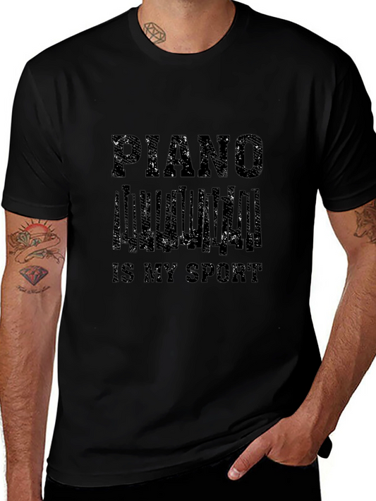 Camiseta Negra Piano is My Sport para Amantes de la Música
