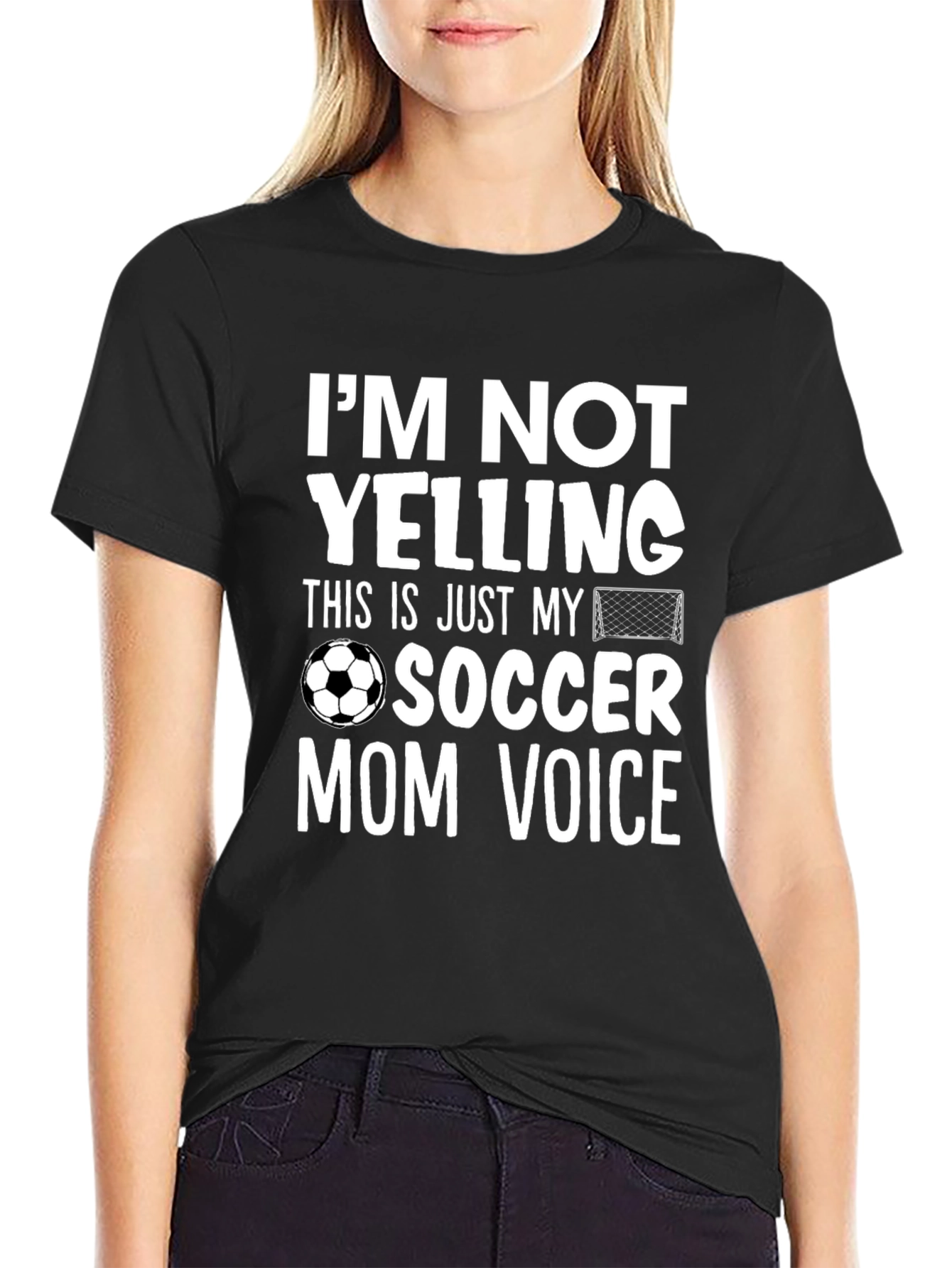 Camiseta Negra Divertida de Mamá Futbolera