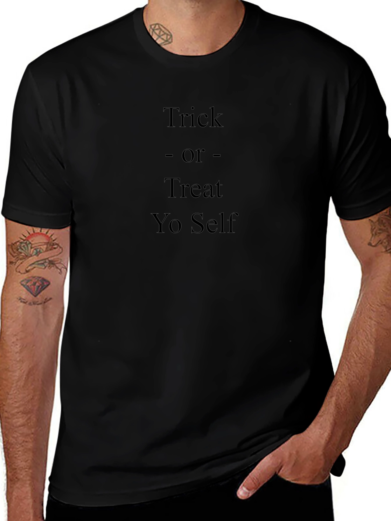 Camiseta Negra: Trick or Treat Yo Self