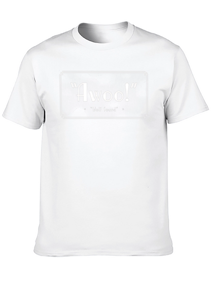 Camiseta Negra Awoo! Sonido de Lobo Divertido