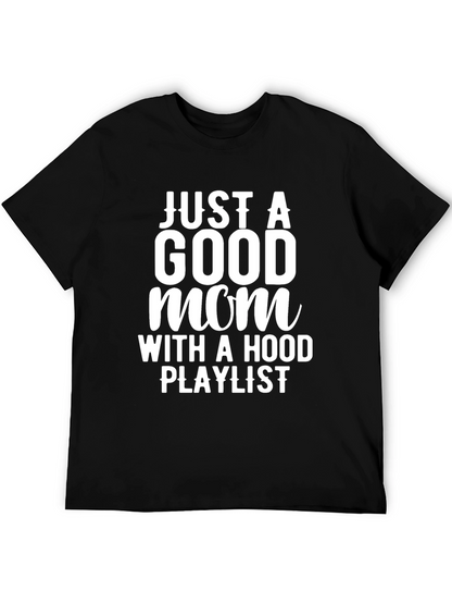 Camiseta Negra: Mamá con Playlist Urbana