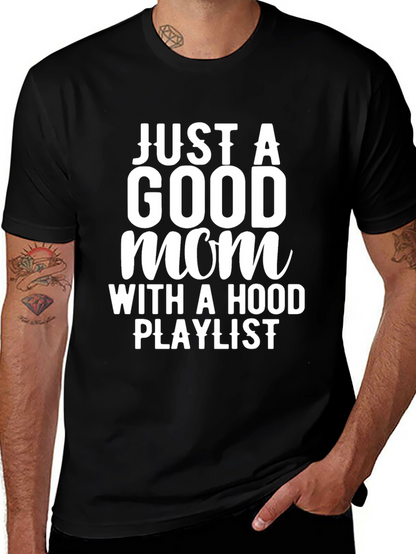 Camiseta Negra: Mamá con Playlist Urbana