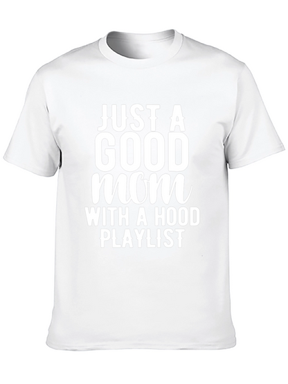 Camiseta Negra: Mamá con Playlist Urbana