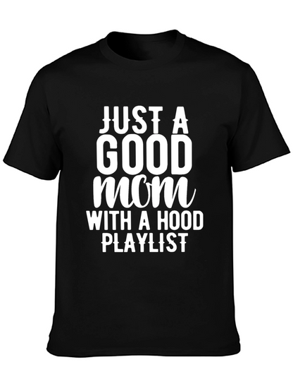 Camiseta Negra: Mamá con Playlist Urbana