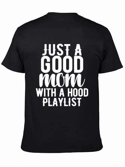 Camiseta Negra: Mamá con Playlist Urbana