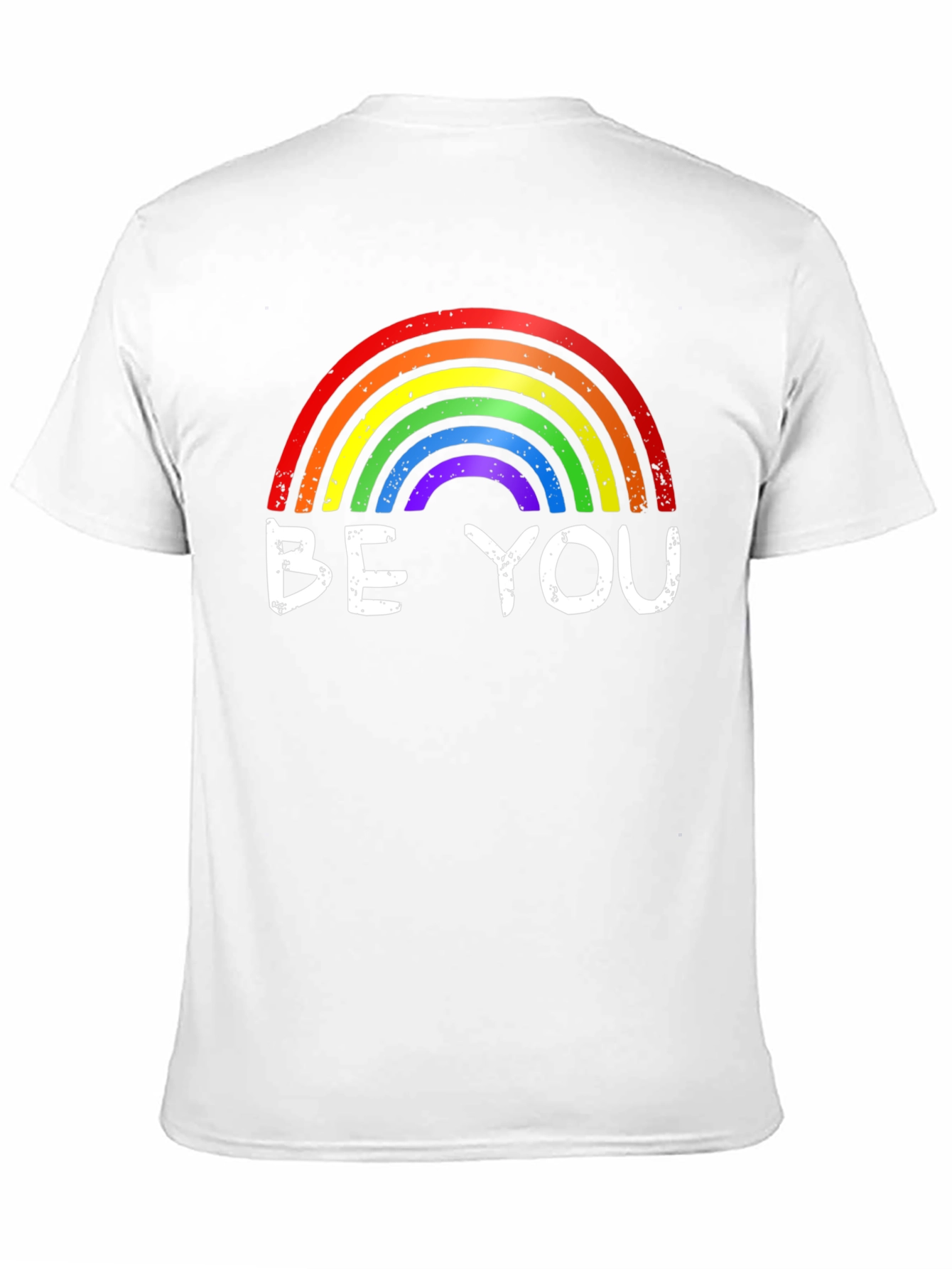 Camiseta Negra Sé Tú con Arcoíris