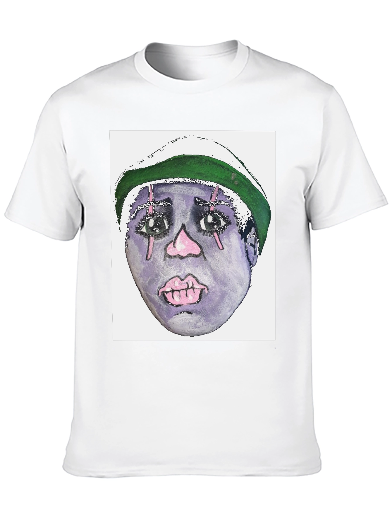 Camiseta Negra con Diseño Artístico Facial