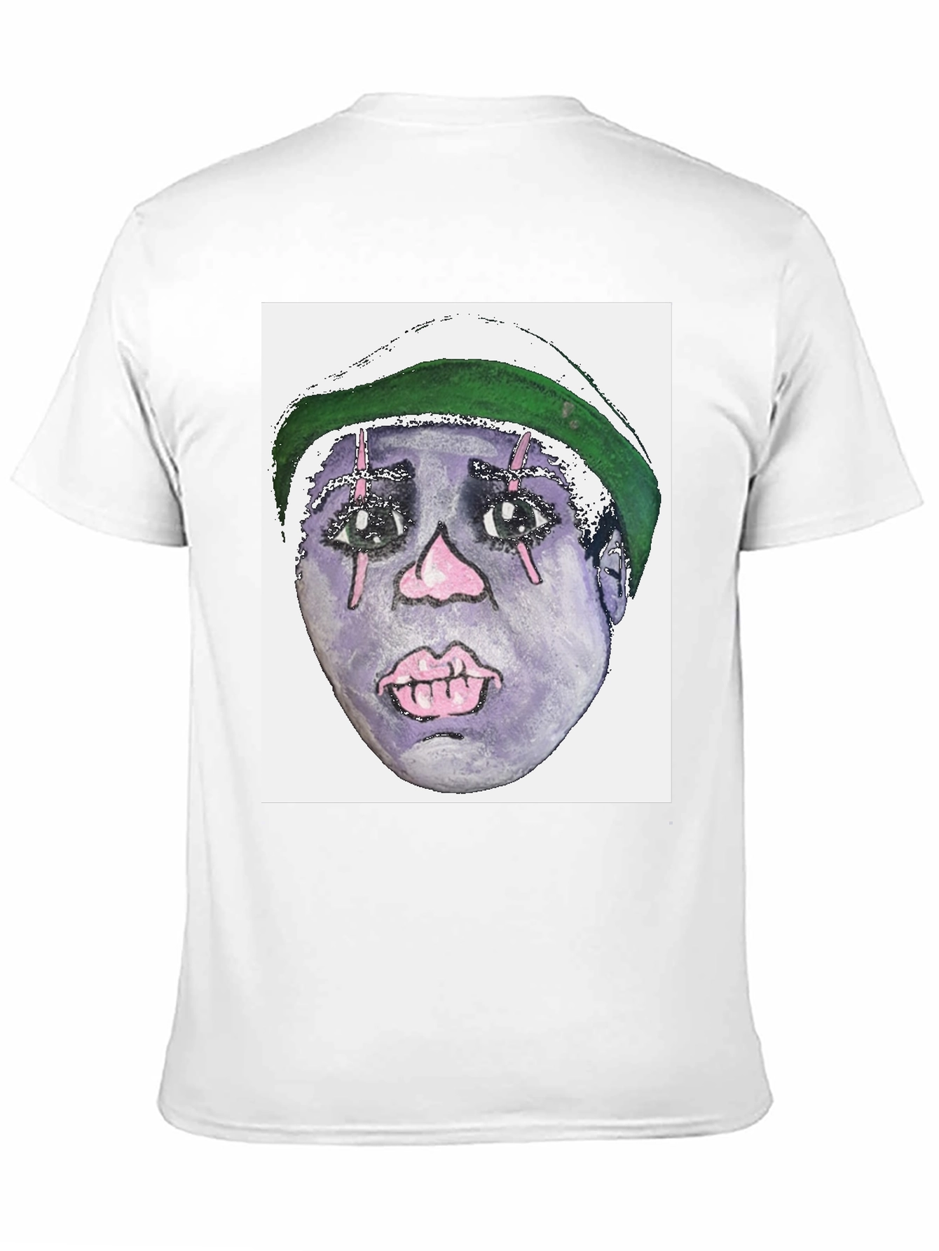 Camiseta Negra con Diseño Artístico Facial