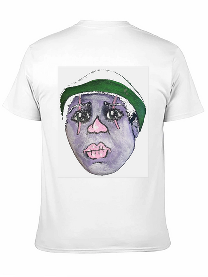Camiseta Negra con Diseño Artístico Facial