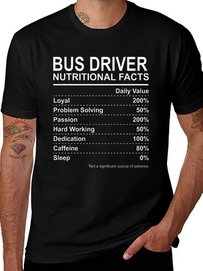 Camiseta Bus Driver Nutritional Facts