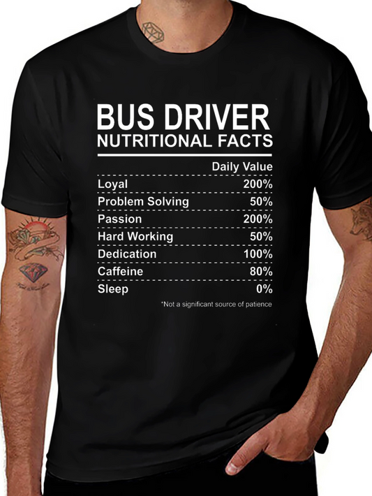 Camiseta Bus Driver Nutritional Facts