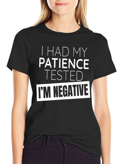 Camiseta Negra Humor Paciencia Negativa