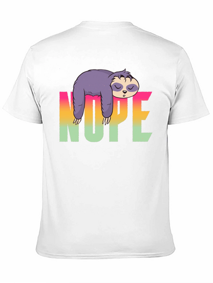 Camiseta Negra Perezosa con Diseño Nope