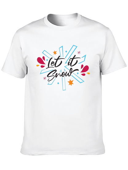 Camiseta Negra Let It Snow Diseño Festivo