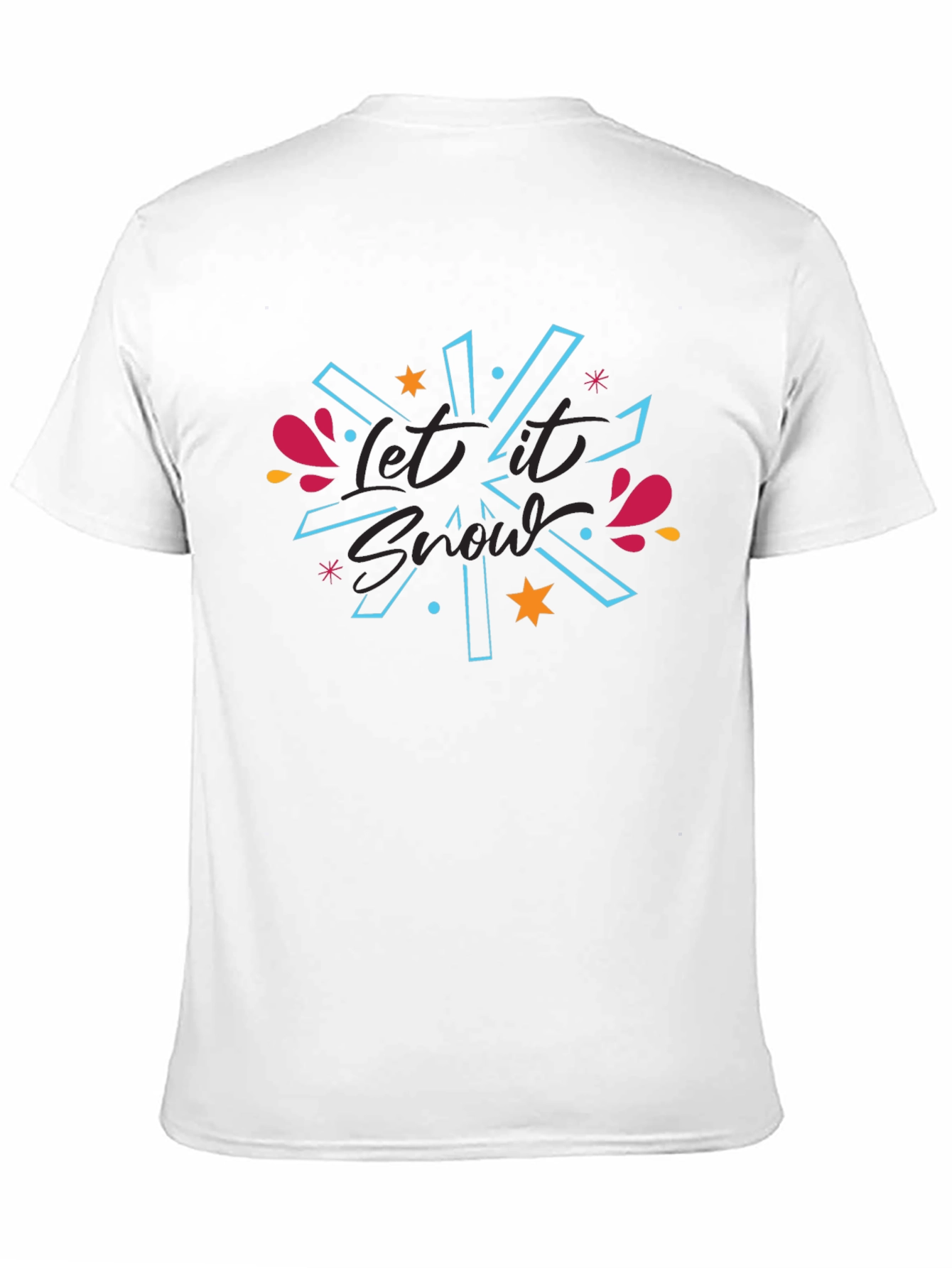 Camiseta Negra Let It Snow Diseño Festivo