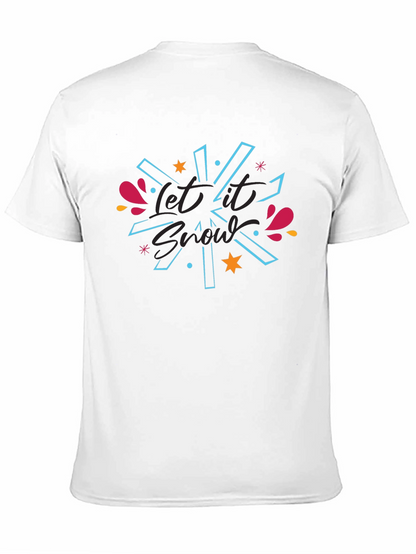 Camiseta Negra Let It Snow Diseño Festivo
