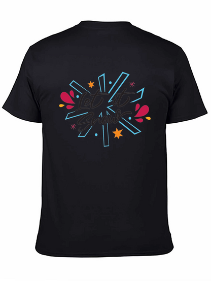 Camiseta Negra Let It Snow Diseño Festivo