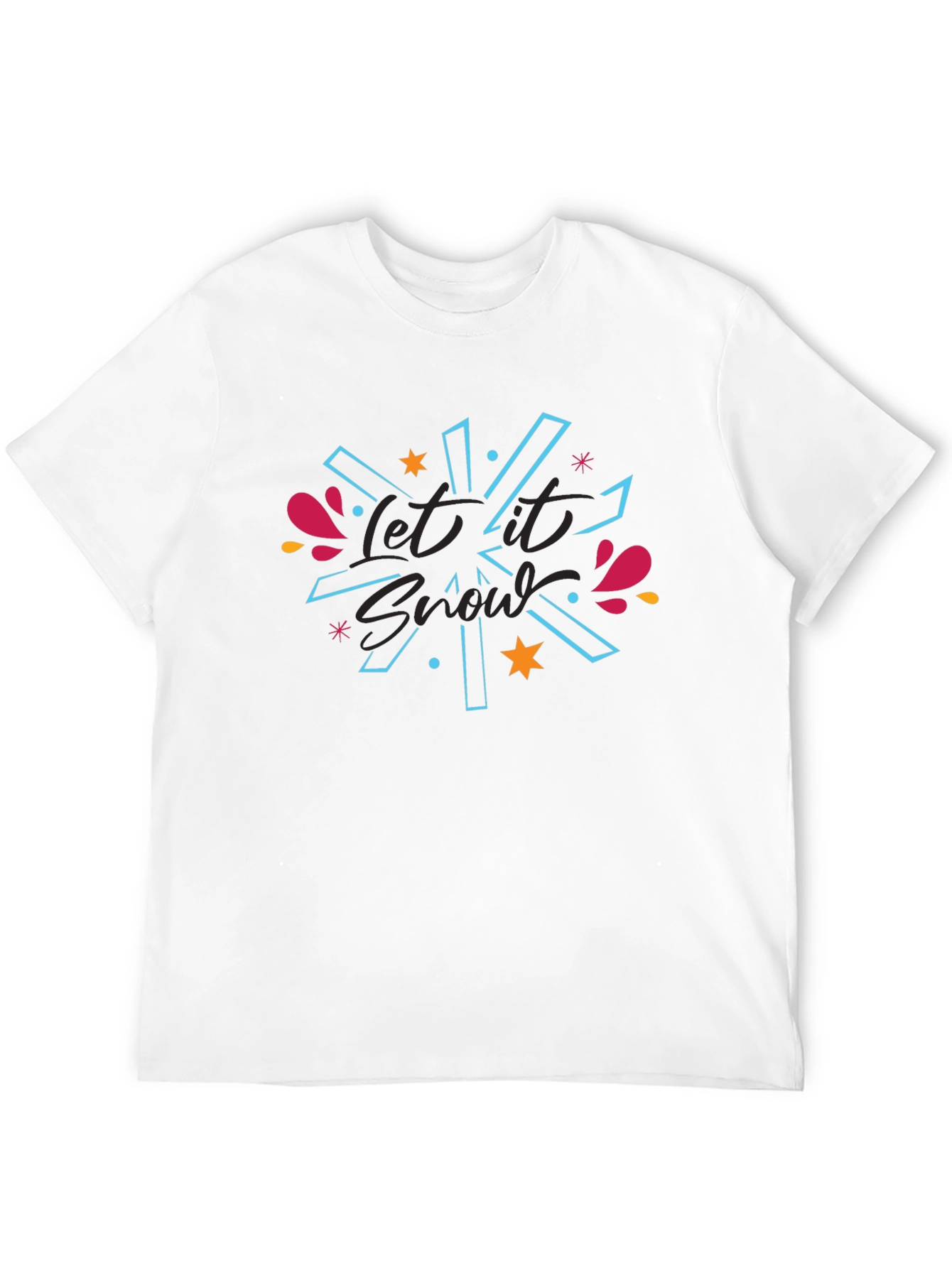 Camiseta Negra Let It Snow Diseño Festivo