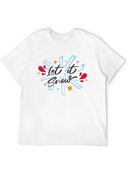 Camiseta Negra Let It Snow Diseño Festivo