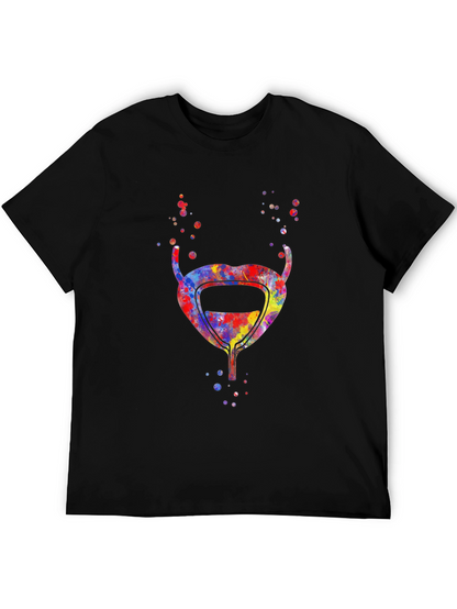 Camiseta Negra con Diseño de Vejiga Abstracta