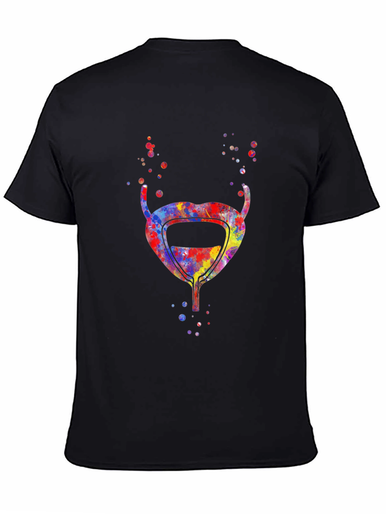 Camiseta Negra con Diseño de Vejiga Abstracta
