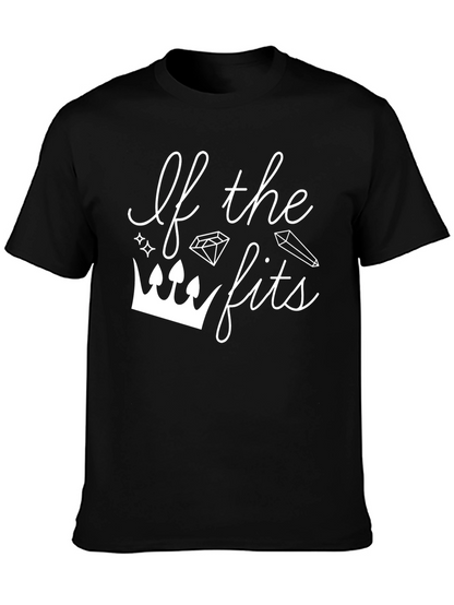Camiseta Negra con Diseño If the Crown Fits